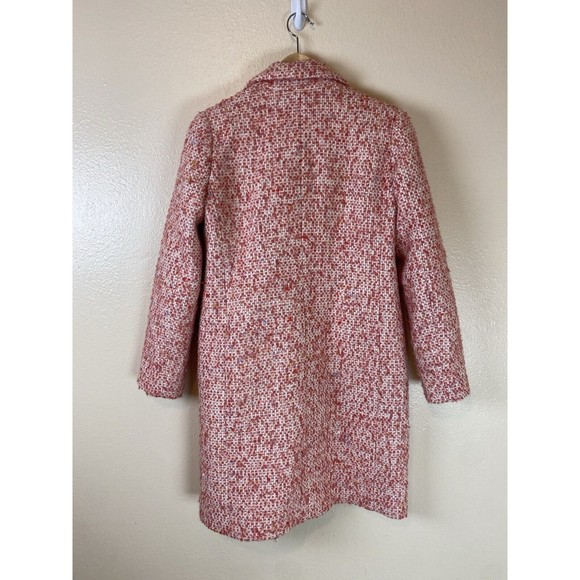 J.Crew Nayla 00 Pea Coat Jacket Pink Wool Overcoat Car Tweed Double Breasted - Picture 2 of 4